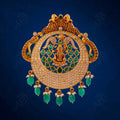 Antique Gold Ganesha Peacock Pendant